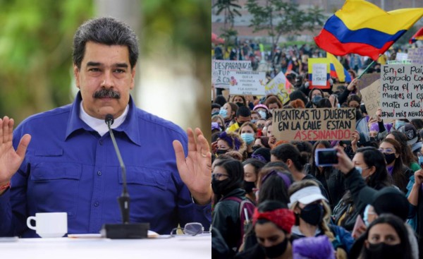 Denuncian intromisión de Nicolás Maduro en protestas en Colombia