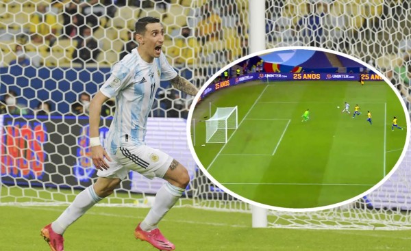 ¡Golazo con mucha clase! Así le marcó Ángel di María a Brasil en la final de la Copa América-2021