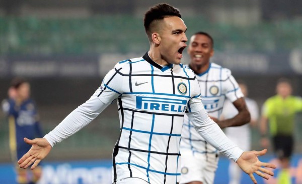 Lautaro Martínez volvió a gritar gol con el Inter de Milán después de varias jornadas. Foto EFE