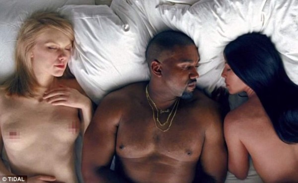 Kanye West en la cama con Taylor Swift y Donald Trump