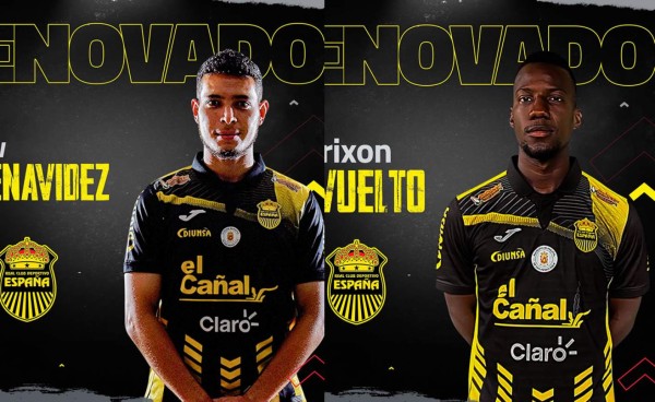 Real España anuncia las renovaciones de Jhow Benavídez y Darixon Vuelto