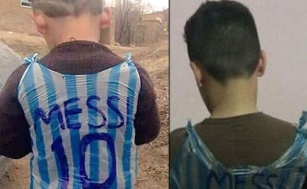 Localizan a niño que usó bolsa de plástico como camiseta de Messi