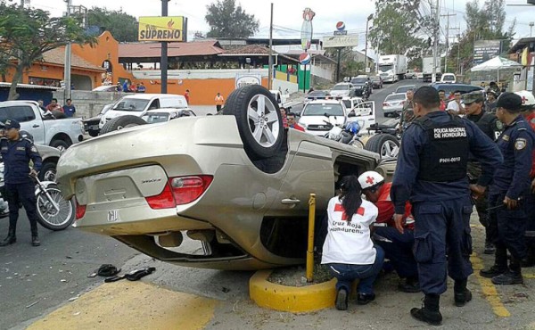 Se accidentan tras robar 200 mil lempiras