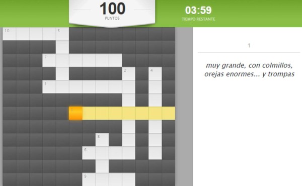 Completa el crucigrama sobre animales