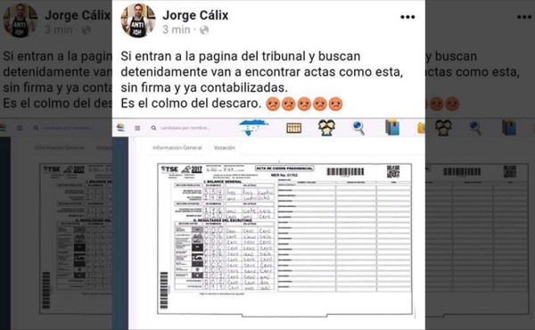 Investigan a empleado que subió acta al sistema por orden de la Alianza