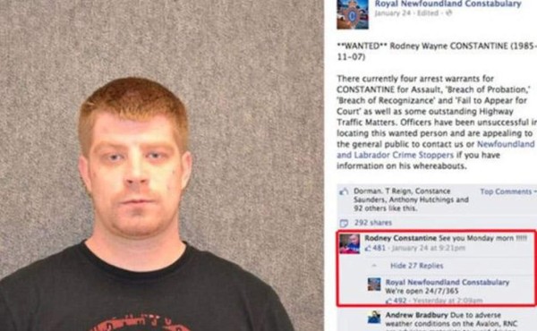 Asaltante se entrega a la policía vía Facebook