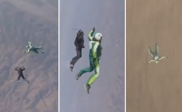 Hombre salta desde 7.620 metros de altura sin paracaídas