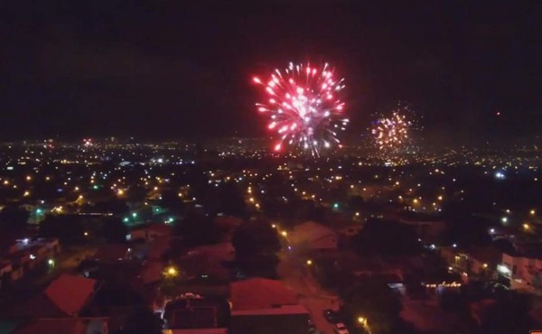 Así se vio la Navidad desde los cielos de San Pedro Sula