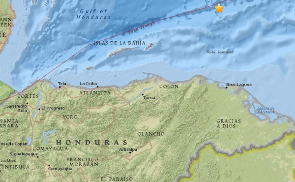 Se reporta sismo en el Caribe de Honduras