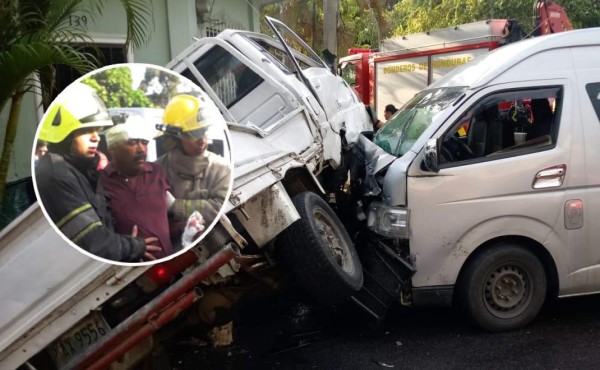 San Pedro Sula: cinco heridos en accidente entre camión y bus rapidito