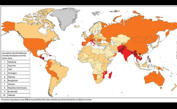 Honduras entre los países más golpeado por el cambio climático