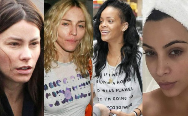 Qué famosas lucen irreconocibles sin maquillaje