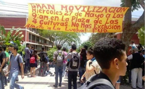 Estudiantes de Unah protestan por tabla de unidades valorativas  