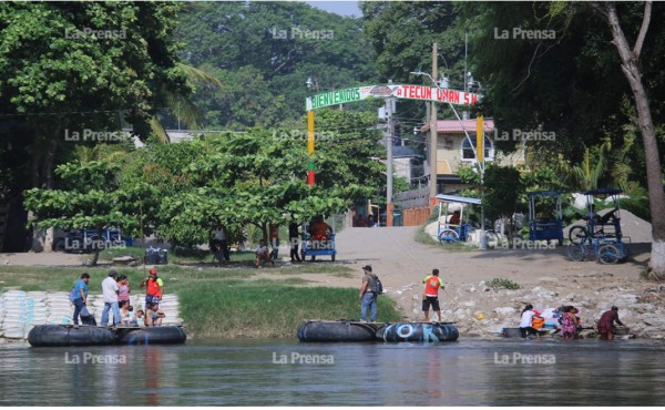 Guardia Nacional y Migración, un muro que detiene a los migrantes en el río  Suchiate