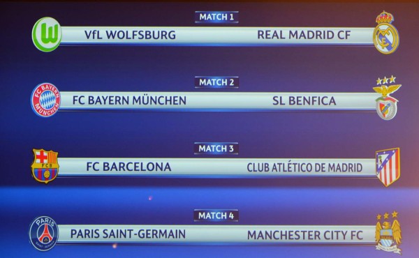 Así quedaron definidos los duelos de cuartos de final de Champions League