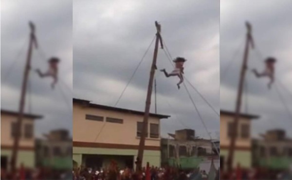 Representaba a 'Jesucristo' y se cae de la cruz de cuatro metros