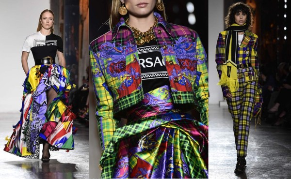 Explosión de tejidos en colección de Versace