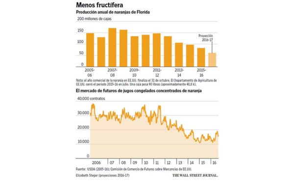 Se diluye el mercado de jugo de naranja concentrado
