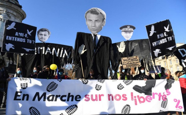 Franceses salen a las calles para protestar contra proyecto de ley de seguridad