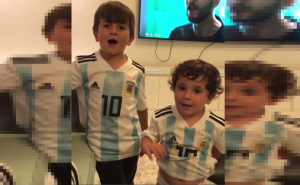 Video: hijos de Messi animan a la selección de Argentina