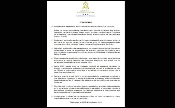 Gobierno de Honduras dice que fiscal no se refirió al Presidente