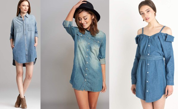ideas para usar un vestido denim