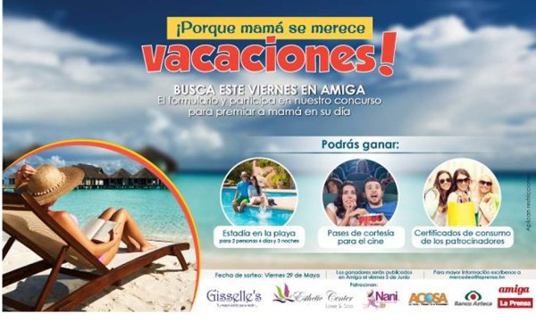 Ganadores del concurso 'Porque mamá se merece vacaciones'