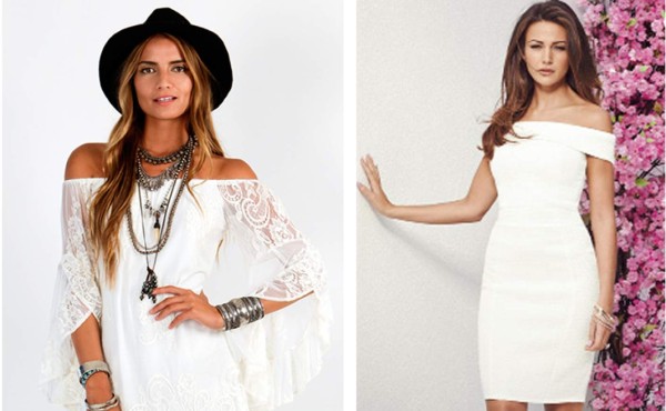 Los mejores aliados: el escote bardot y el blanco