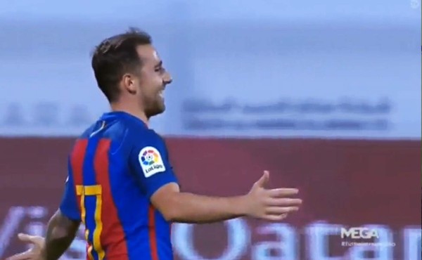 Paco Alcácer marca su primer gol con el Barcelona