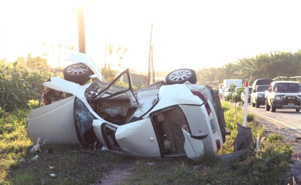 Ocho personas resultan heridas en aparatoso accidente en El Progreso