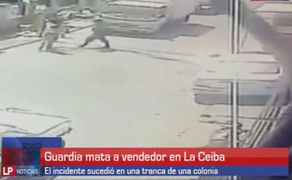Cámaras grabaron a guardia que mató a vendedor en La Ceiba