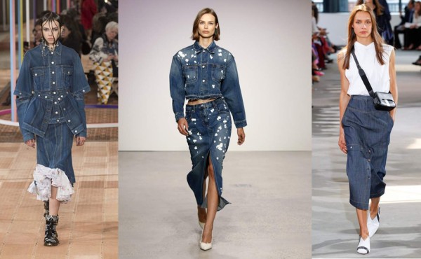 La falda larga denim se posiciona como la favorita este año
