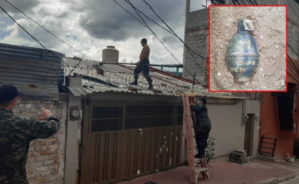 Neutralizan granada a punto de explotar sobre el techo de una casa en Tegucigalpa