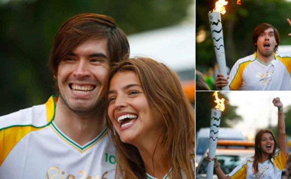 Una actriz y un youtuber llevaron la antorcha olímpica y son polémica