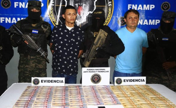 Caen con 50,000 lempiras dos supuestos extorsionadores de la MS-13