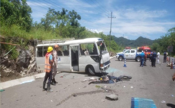 Cuatro heridos deja accidente vial en Santa Cruz de Yojoa