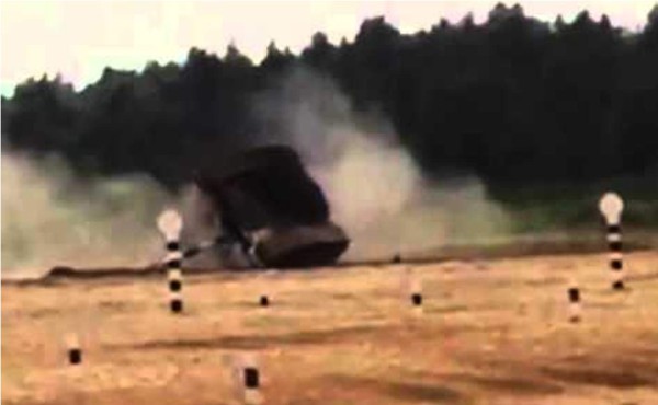 La voltereta de un tanque ruso