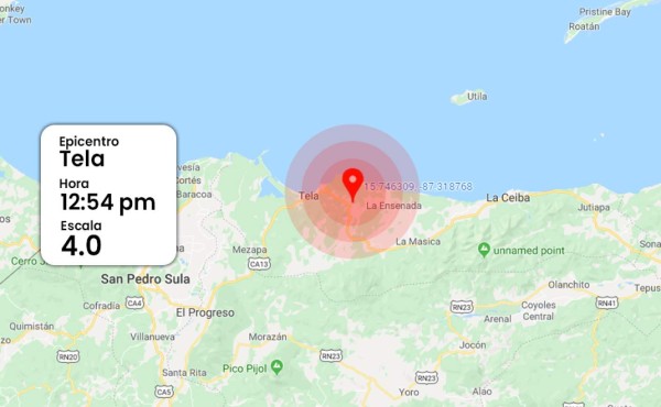 Fuerte sismo sacude al departamento de Atlántida