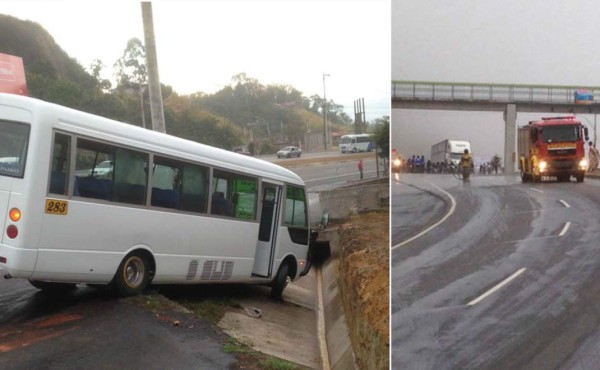 Derrame de aceite en el sector Durazno provoca varios accidentes