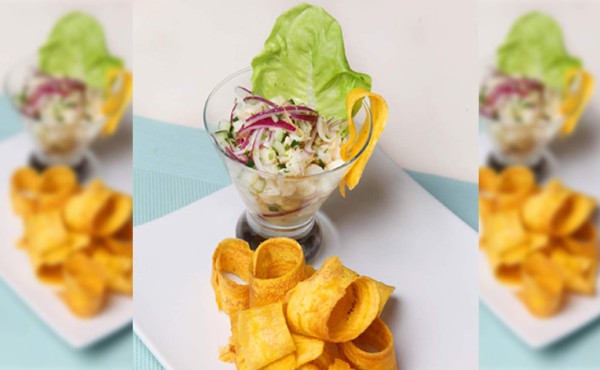 Ceviche de caracol con mezcla de cítricos