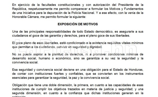 Esta noche debate el CN decreto de depuración policial