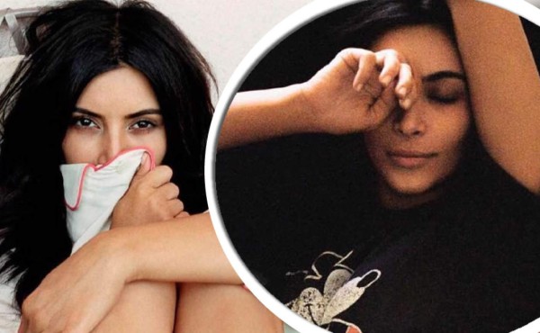 Kim Kardashian sin una gota de maquillaje