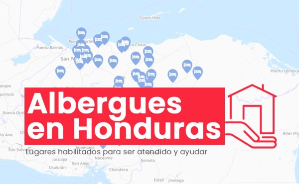Mapa de albergues para damnificados por ETA e IOTA en Honduras