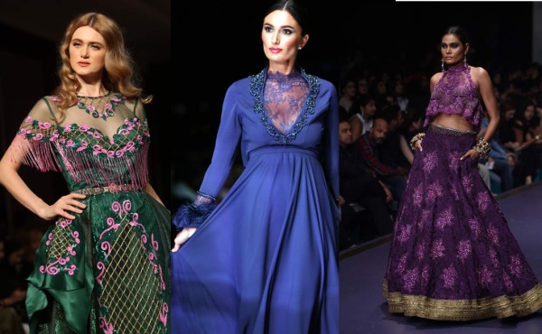 Terciopelo, lentejuela y tul predominan en vestidos de fiesta