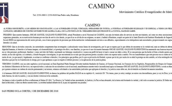 Comunidad católica y CCIC se pronuncian a favor de Óscar Galeano