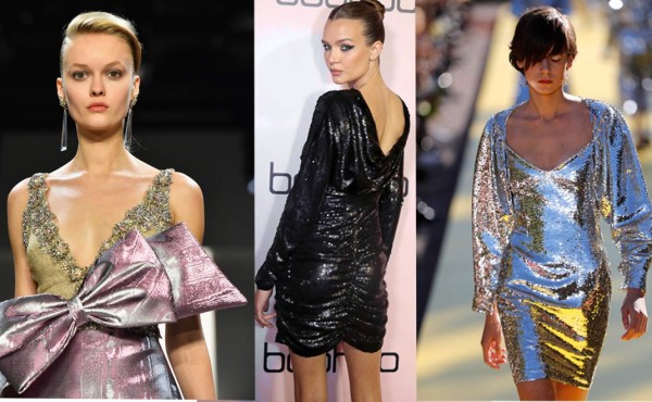 Trajes de noche con mucho brillo y lentejuelas