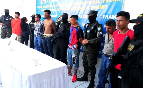 FNAMP captura a nueve supuestos pandilleros en Francisco Morazán