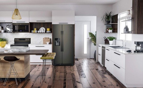 El color negro se apodera por completo de la cocina