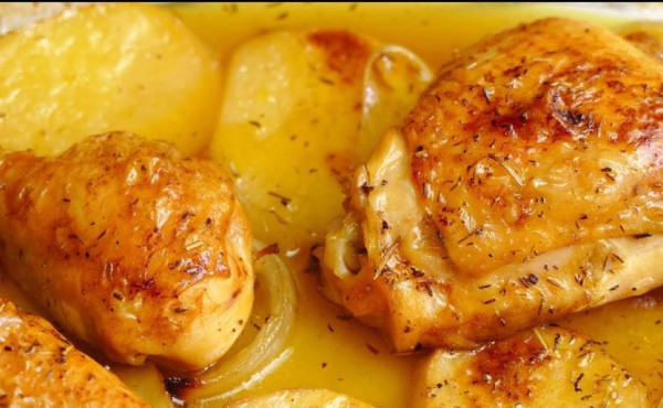 Pollo al horno con cerveza