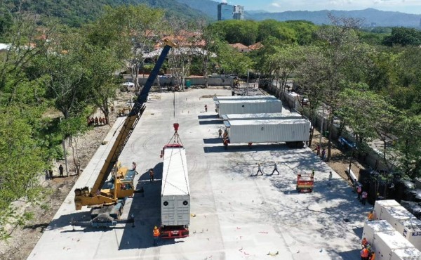 Comenzó la instalación del hospital móvil de San Pedro Sula